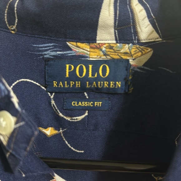 EUC Polo Ralph Lauren Nautical Sailboat Short Sleeve Button Down Shirt - Picture 3 of 4